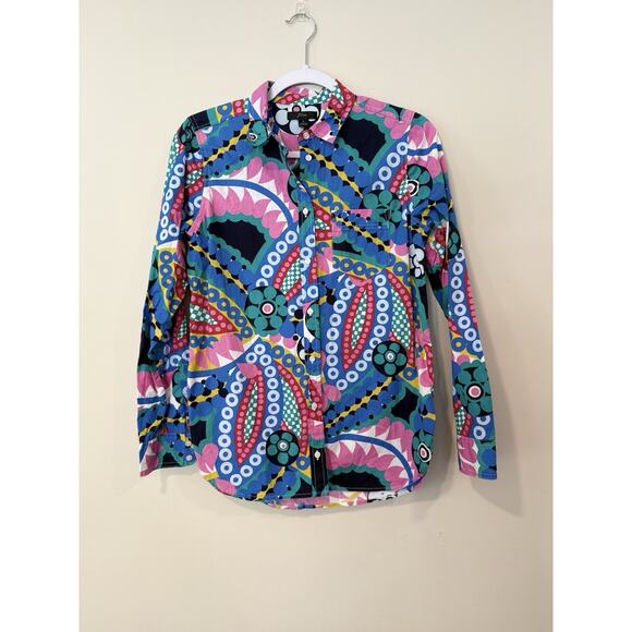 J Crew Classic Boy Fit Shirt in Ratti Kaleidoscope Print Size 4 2250 - Picture 3 of 9